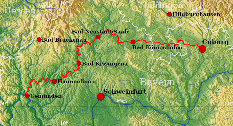 Radtour: fraenkisch Saale - von Coburg nach Gemünden am Main