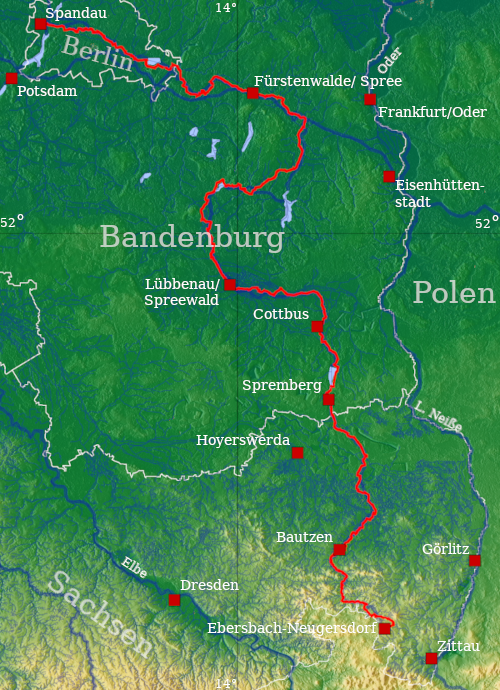 Radtour: Spreeradweg - von Neugersdorf nach Spandau
