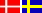 Flaggen von Dänemark u. Schweden