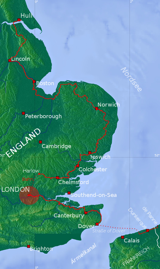 Nordseeküstenradweg in England - von Dover nach Hull