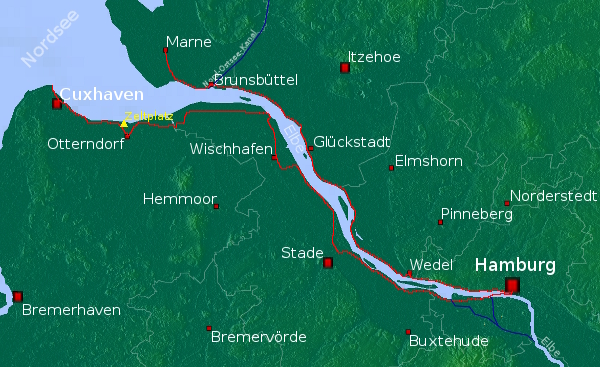 Radtour: Elberadweg Cuxhaven - Hamburg - Brunsbüttel - Marne